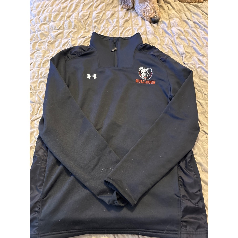 Under Armour Mens Bulldogs Quarter Zip Pullover Black Athletic Jacket Large